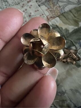 Gold Flower Clip-On Earrings - Elegant Floral Jewelry